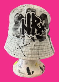 Image 4 of “FLOWER GIRL” CUSTOM PAINTED DENIM COLOR BUCKET HAT ONE SIZE