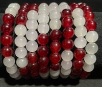 Brown and grey glass beads