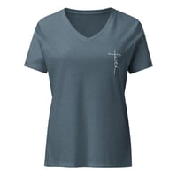 Image 4 of "Faith Cross" relaxed v-neck tee
