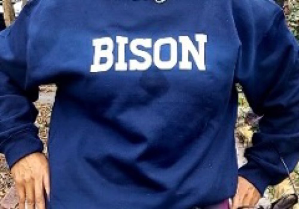Image of BISON NAVY BLUE CREW NECK