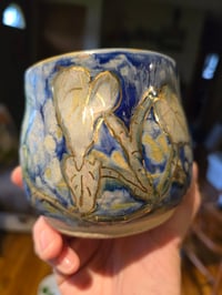 Image 8 of Blue Mug with Blue Vines and Gold Lustre