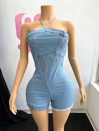 Image 1 of Denim Stretch Romper 