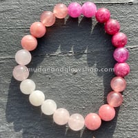 Image 1 of Strawberry Quartz, Rose Quartz, Rhodonite & Moonstone Bracelet (Just 3 left!)