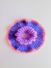 Image 2 of Sofie and Iris Pink, Lilac, Strong Blue and Coral Mohair Collar