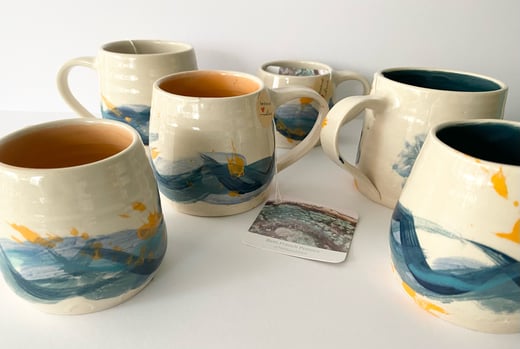 Beth French Pottery - stoneware hand thrown pottery mugs 