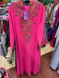 Image 1 of Embroidered kaftan abaya dress with matching scarf