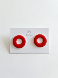 Paire de boucles d'oreilles céramique RONDA PERCA PM rouge