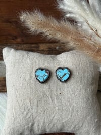 Image 1 of Turquoise Heart Stud Earrings