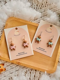 Image 1 of Gingerbread Bow Dangle Earrings 