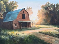 Image 2 of <h2>First Light on the Farm </h2> <br />Original Artwork <br />36" x 48" <br />Oil on Canvas