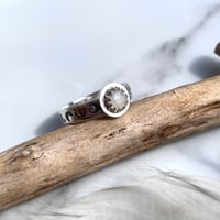 Image 2 of Handmade Sterling Silver Moonstone Moon Ring 