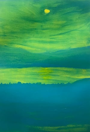 ‘Nekem a Balaton’ - yellow-blue, acrylic on 640 gsm full cotton paper, cc 50x70 cm