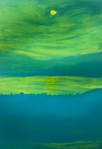 Image 1 of ‘Nekem a Balaton’ - yellow-blue, acrylic on 640 gsm full cotton paper, cc 50x70 cm