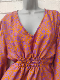 Image 2 of Boho Bali mini dress / tunic pink yellow