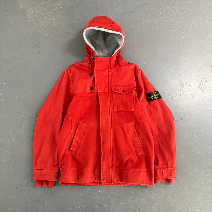 Image of AW 2012 Stone Island Hydrophobic Panel Jersey Parka Jacket, size large