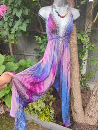 Image 1 of Mykonos tie dye jewelled jumpsuit - lilac purples