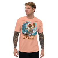 Image 10 of I Ride With Jesus Surfing Fitted Short Sleeve T-shirt