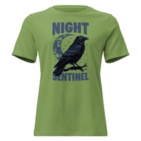Image 1 of Women's Relaxed T-Shirt, Night Sentinel Raven & Moon Gothic Tee
