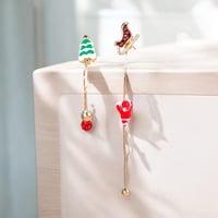 Image 1 of Festive Asymmetrical Santa Claus Tassel Eardrops 