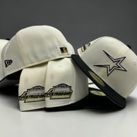 Image 1 of New Era 59Fifty Chrome / Black/ Metallic Gold