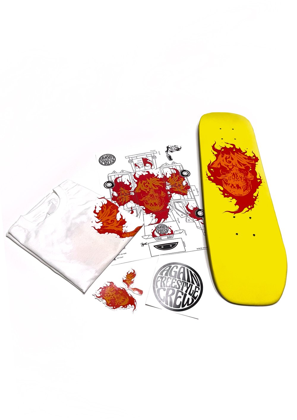 FREESTYLE SKATEBOARD "UNDEFINED REASON" LIMITED EDITION BUNDLE YELLOW 7.3
