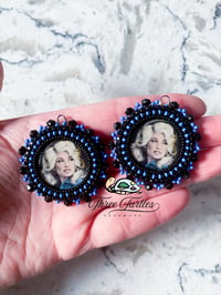 Image 1 of Black & Blue Dolly Earrings (Dangly)