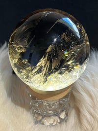 Image 7 of Golden Rutile In Smoky Quartz Sphere #1769