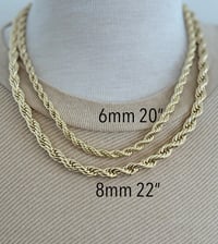 Image 1 of Thick Rope Chain Necklaces – 6mm,7mm, 8mm | Gold Plated Chain for Men or Women