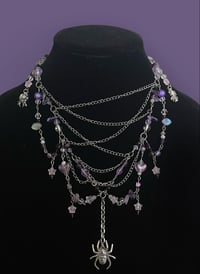 Purple Cobwebs Necklace 