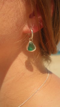 Image 1 of Sea Glass Hoops