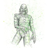 Image 2 of Neon Nightmares Art Print 2 - Creature, Invisible Man, Wolfman, Phantom