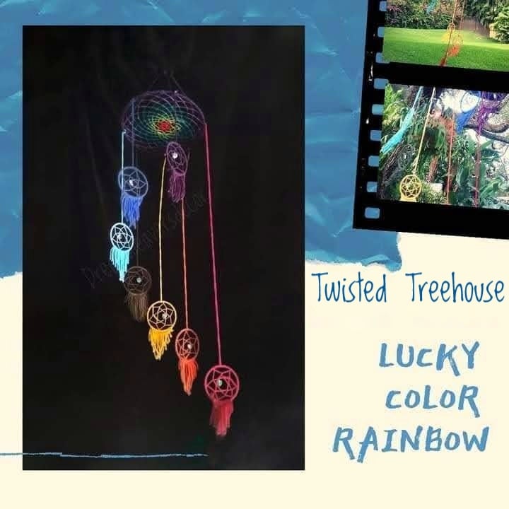 Image of Chakra whimsical dreamcatcher, Rainbow decor, Garden decor