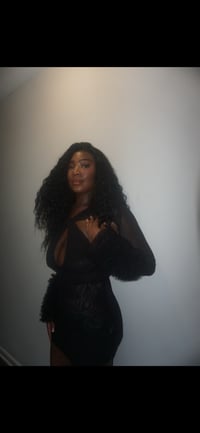 Image 3 of Mesh Cutout Fluffy Sleeve Dress 