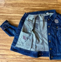 Image of All Seeing custom denim jacket. 