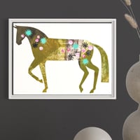 Image 2 of Small unframed Horse monoprint and collage 