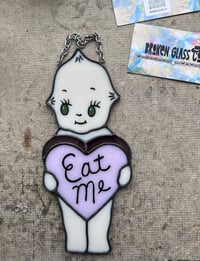 Image 4 of Personalized Valentines Kewpie Stained Glass Suncatcher
