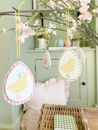 Image 1 of SALE! Pastel Gingham Eggs ( Set of 4 )