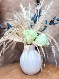Image 2 of Green Whispers  White Vase