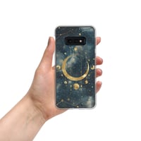 Image 8 of Blue and Gold Celestial Moons Design Clear Case for Samsung®