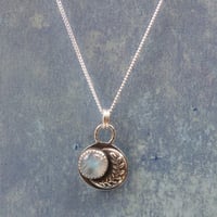 Image 6 of Maiden Moon Pendants - Handmade Sterling Silver Moon Pendants Set With Rainbow Moonstone