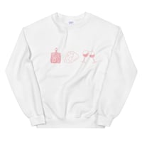 Image 1 of Boards Cheese and Wine Crew Neck (no wording)