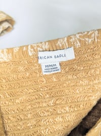Image 5 of American Eagle Two-Piece Mustard Palm Print Crop Top & Wide Leg Crop Pants Set