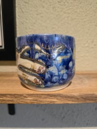 Image 4 of Silly Droopy Folk Art Cat Cup