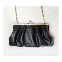 Image 5 of Pleated Black Leather Handbag 
