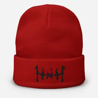 Image 4 of HNH Embroidered Beanie (Black Print)