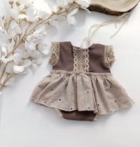 Image 1 of Newborn girls body-dress - Mathilde | brown