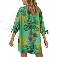 Image 2 of Women’s Button Up 3/4 Sleeve Ulu Design Shirt