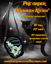 Image 1 of PRE ORDER Franken Kitten Crossbody Canvas Bag