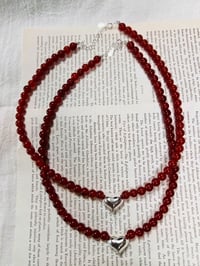 Image 1 of S925 CARNELIAN HEART NECKLACE
