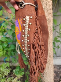 Image 3 of Evie Bag - Brown and purple dets